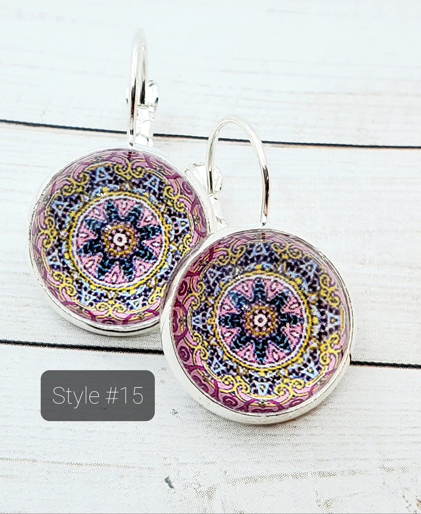 Mandala Style #15 Lever Back Earrings