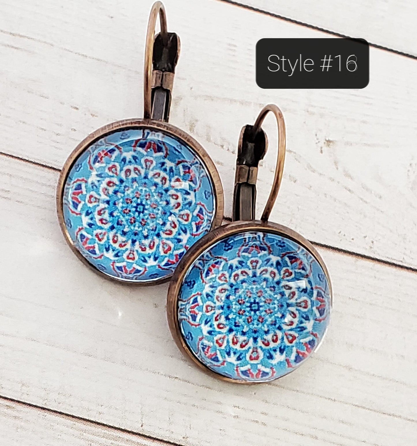 Mandala Style #17 Lever Back Earrings