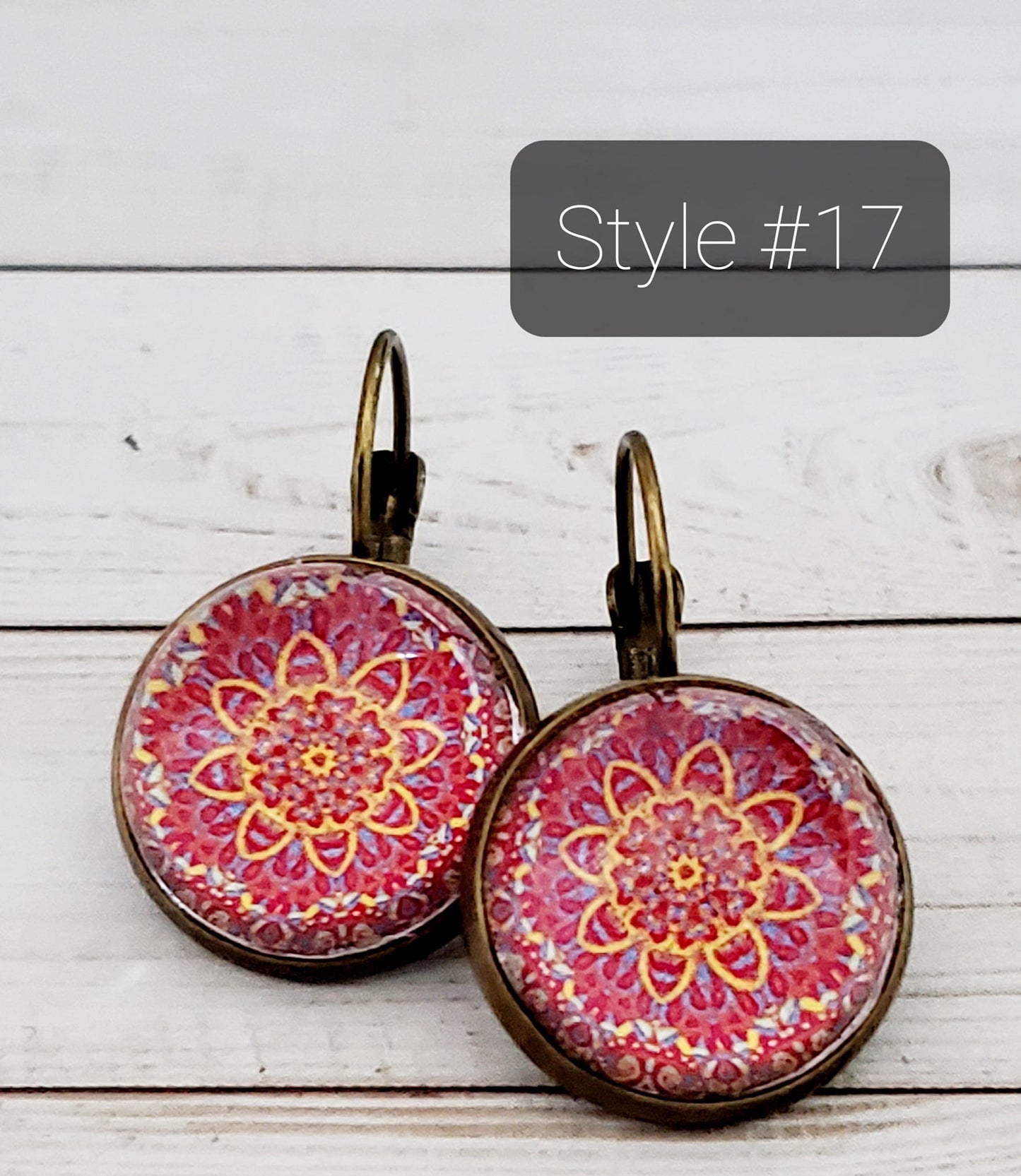 Mandala Style #17 Lever Back Earrings