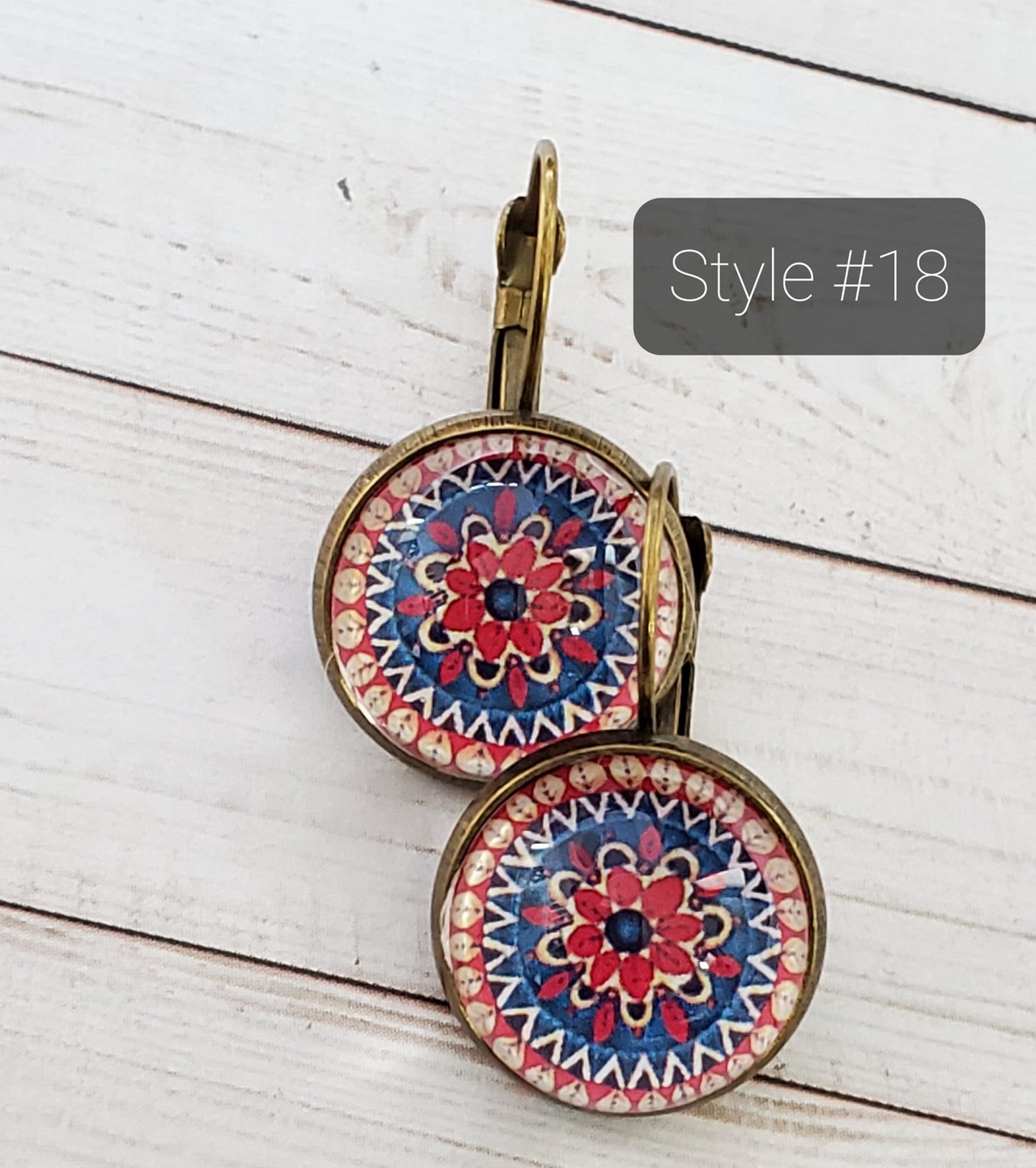 Mandala Style #18 Lever Back Earrings