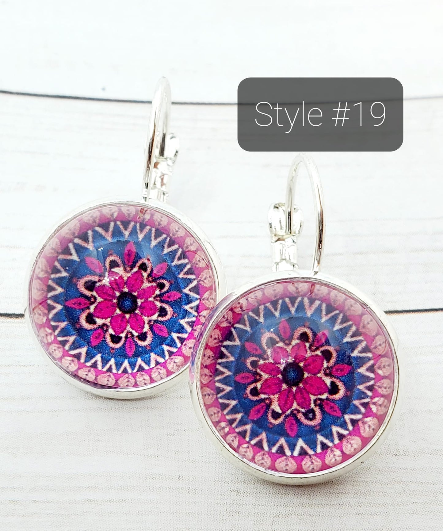 Mandala Style #19 Lever Back Earrings