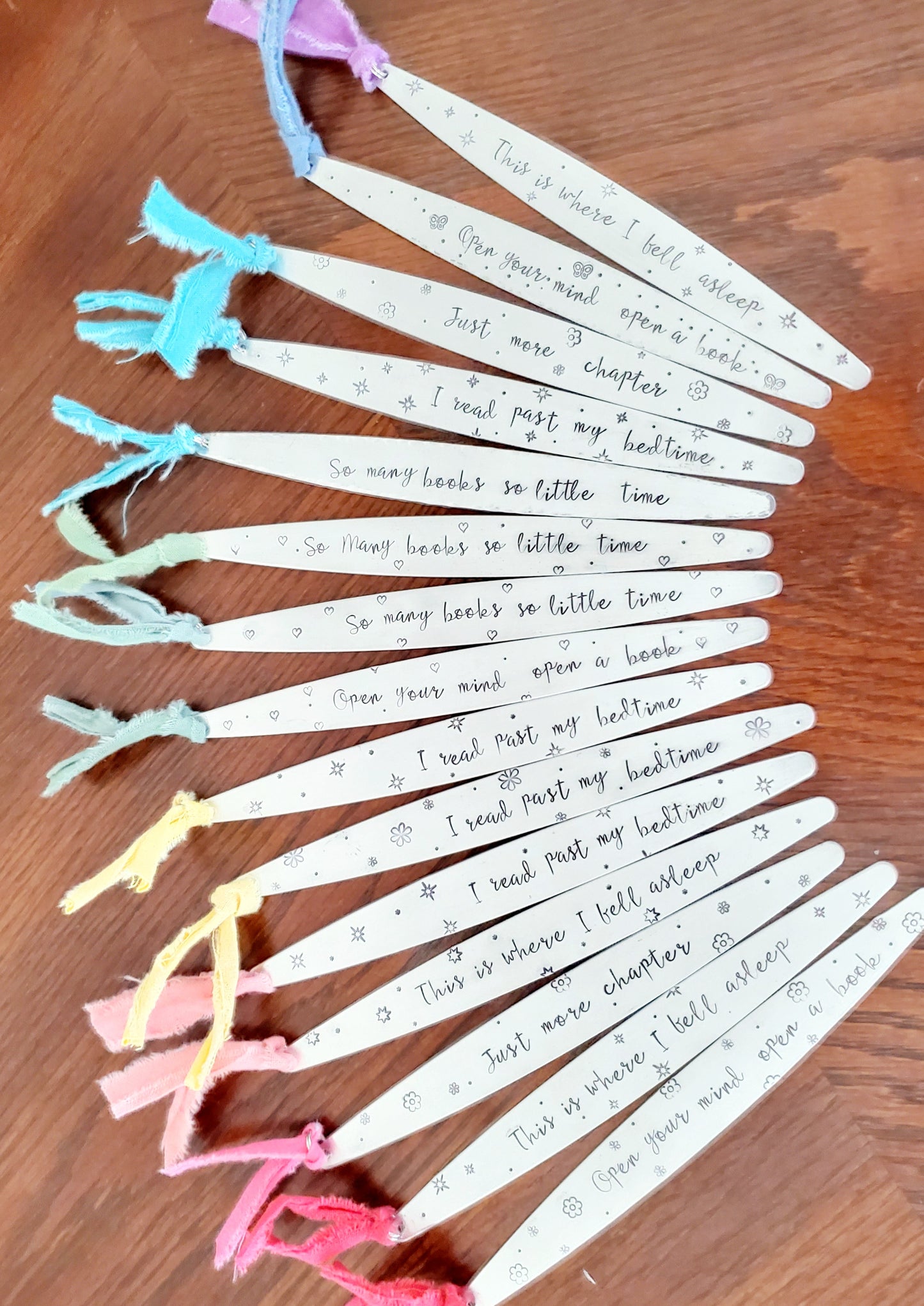 Hand Stamped Bookmarks with Fun Sayings