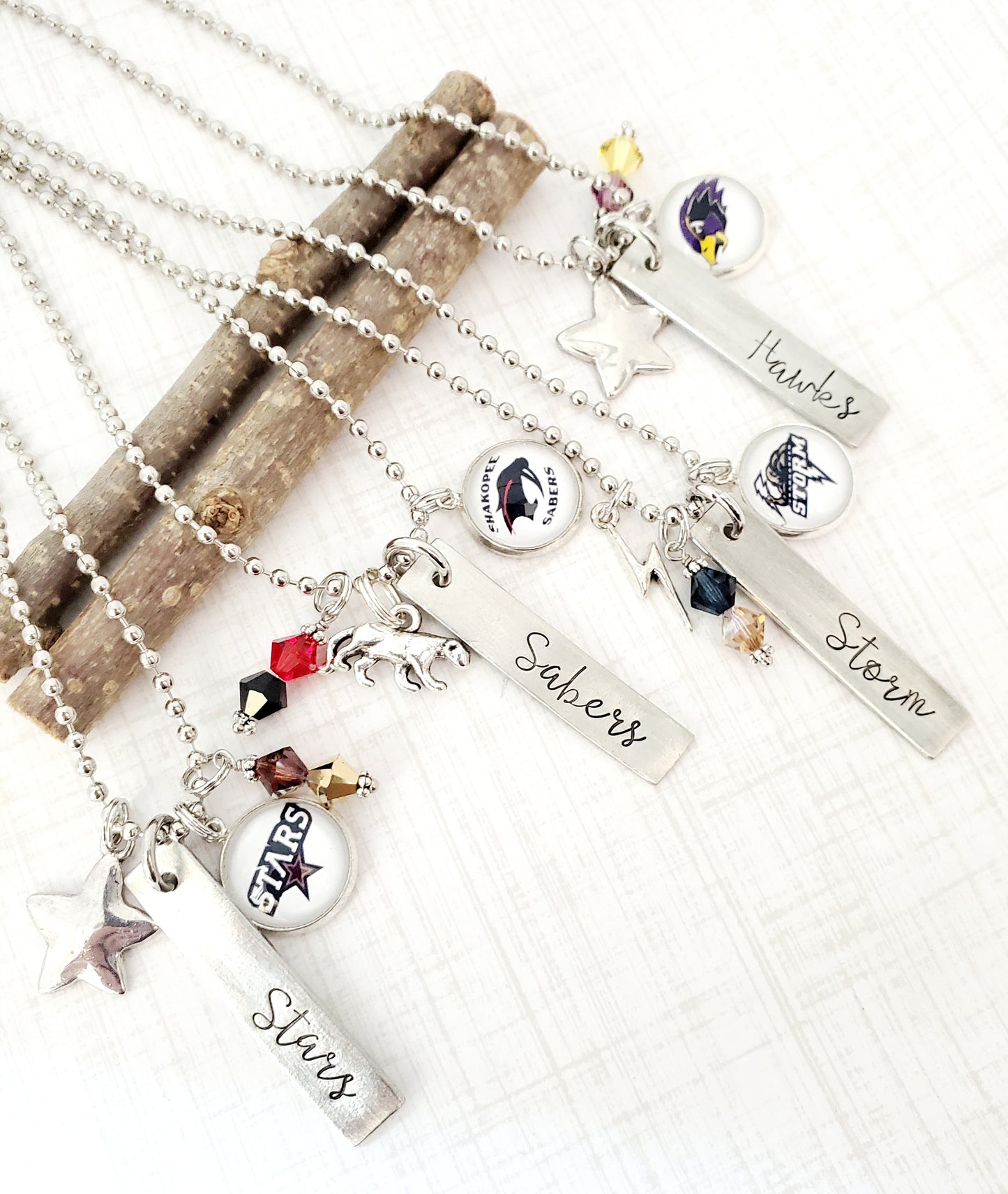 School Spirit Wear Necklaces, Customized, Personalized, School Colors