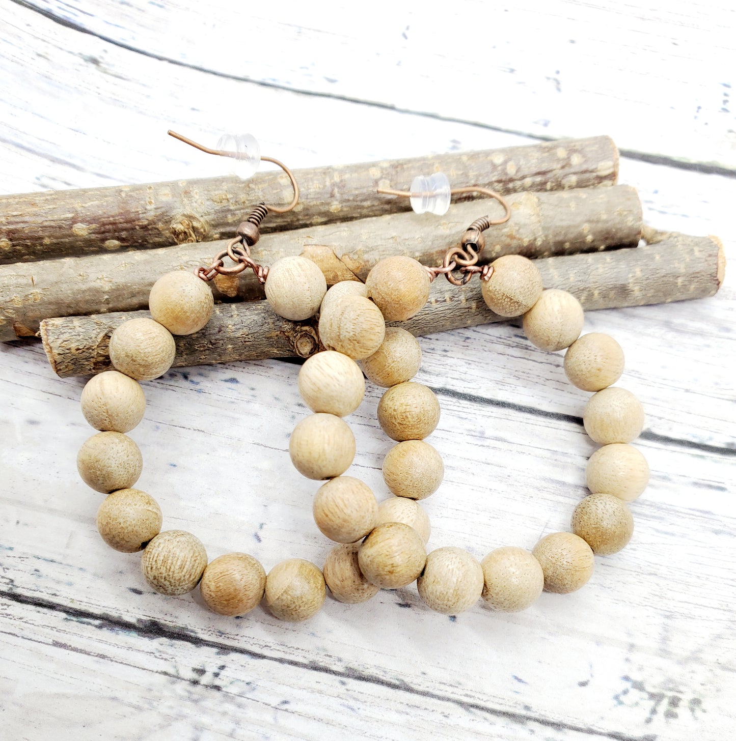 Wood Hoop Earrings