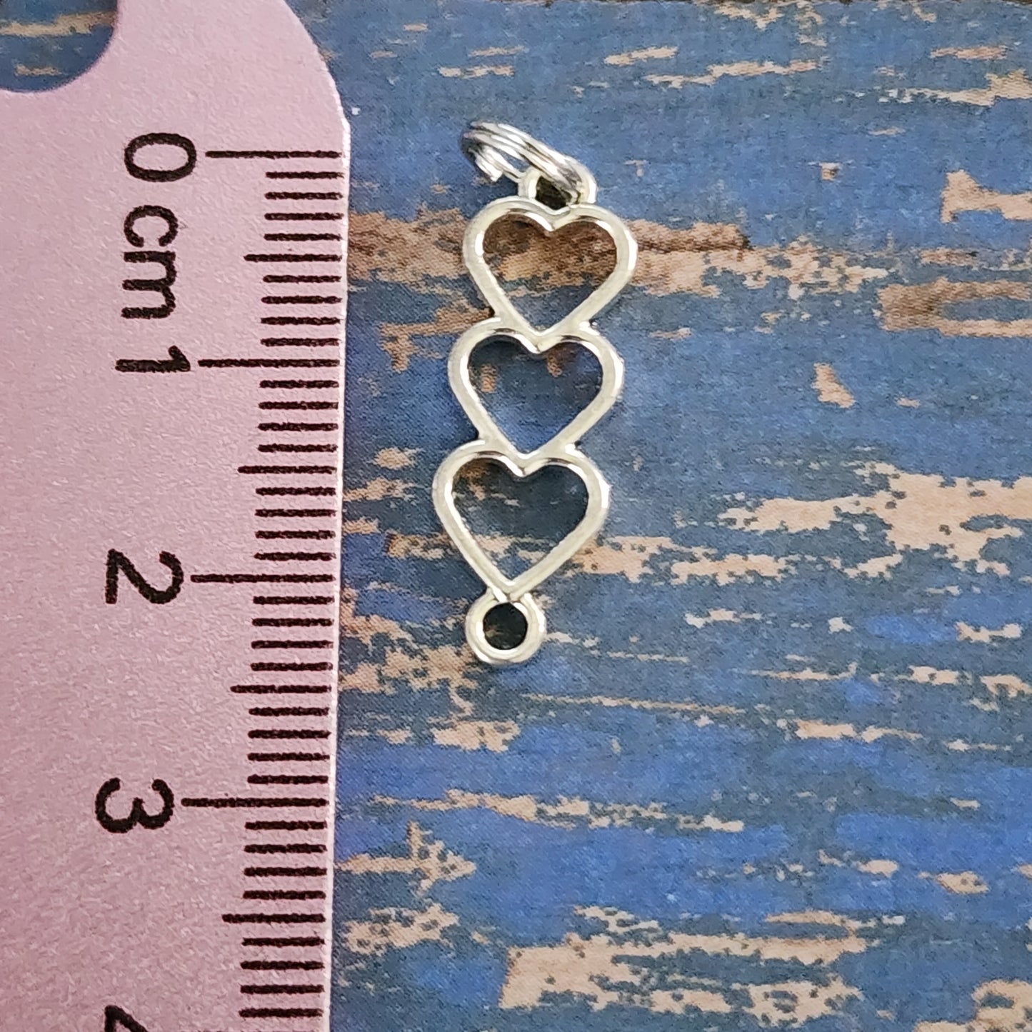 Three Hearts Stacked Charm
