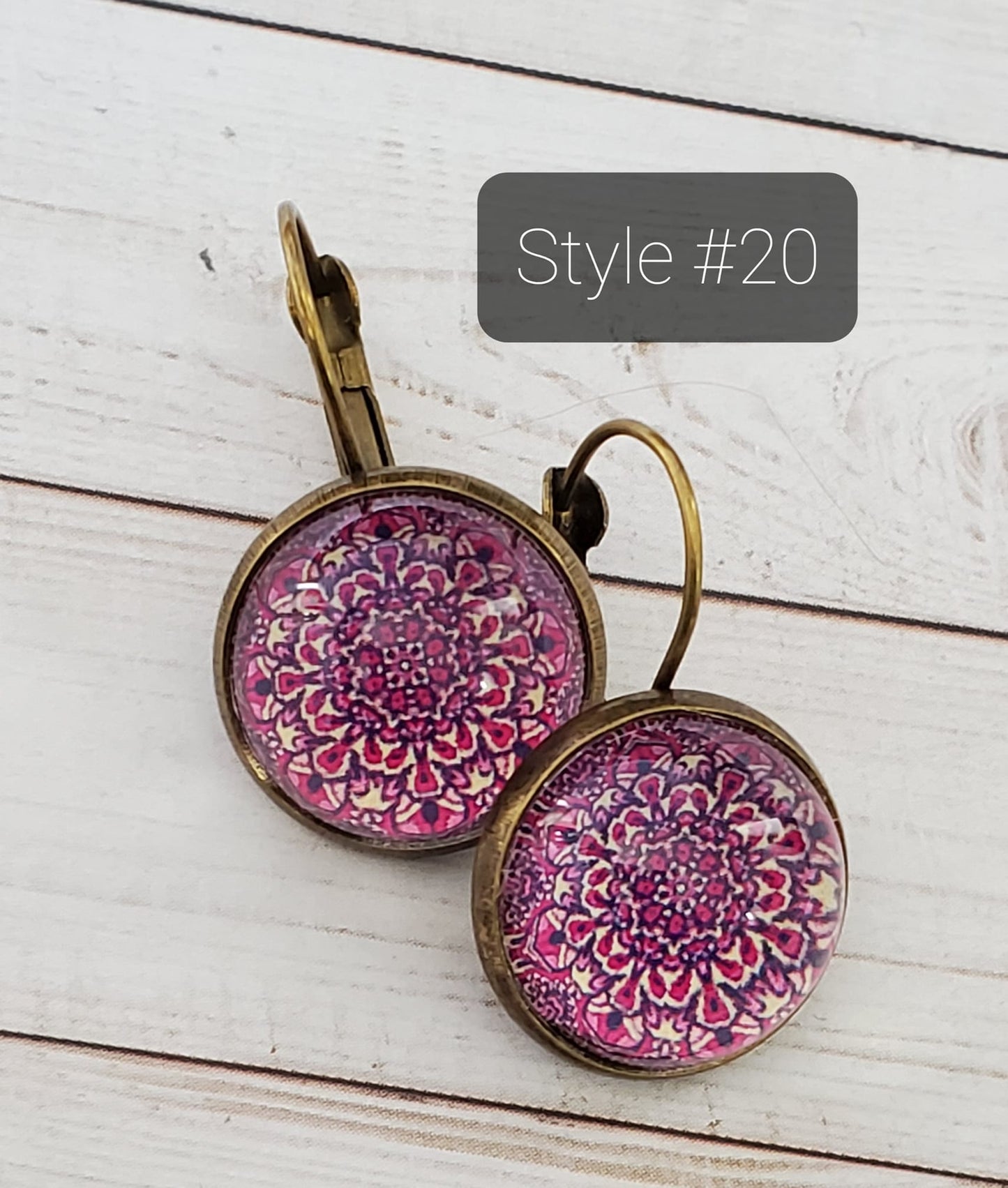 Mandala Style #20 Lever Back Earrings