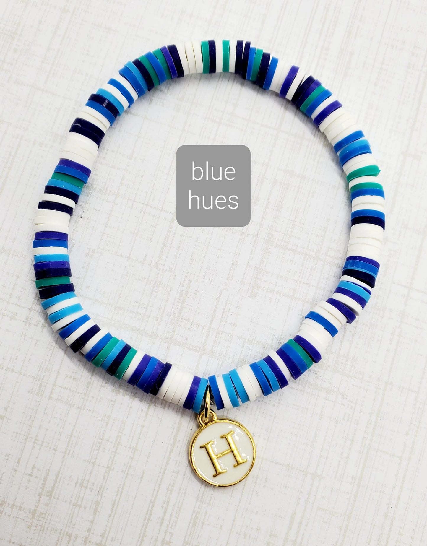 Bracelet - Personalized Heishi Bead with Enamel Initial