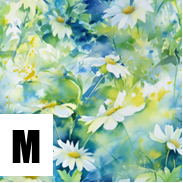 Floral Lever Back Earrings Green Blue Daisy Print