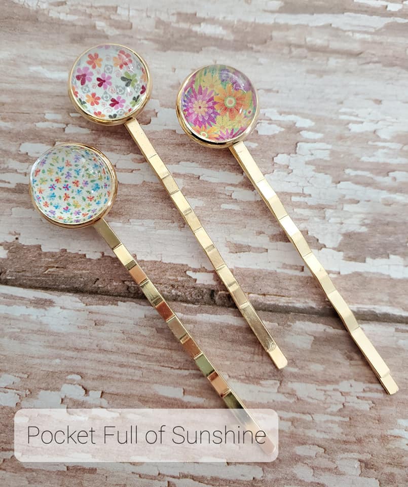 Hair Pins - Floral Pocket Full of Sunshine (Set of 3)