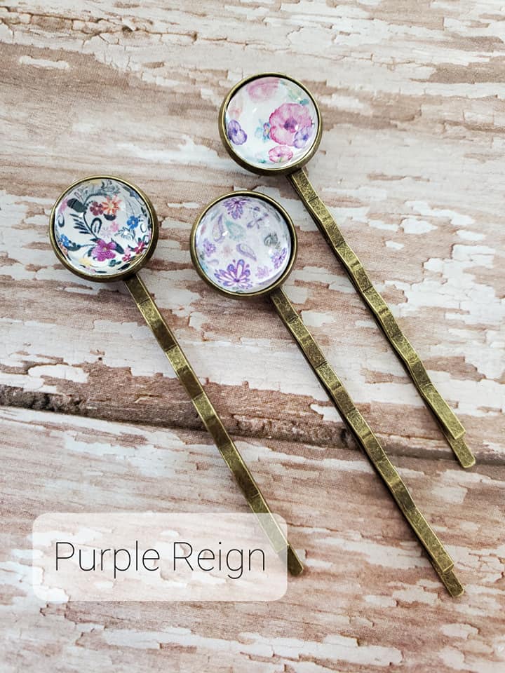 Hair Pins - Floral Purple Reign (Set of 3)