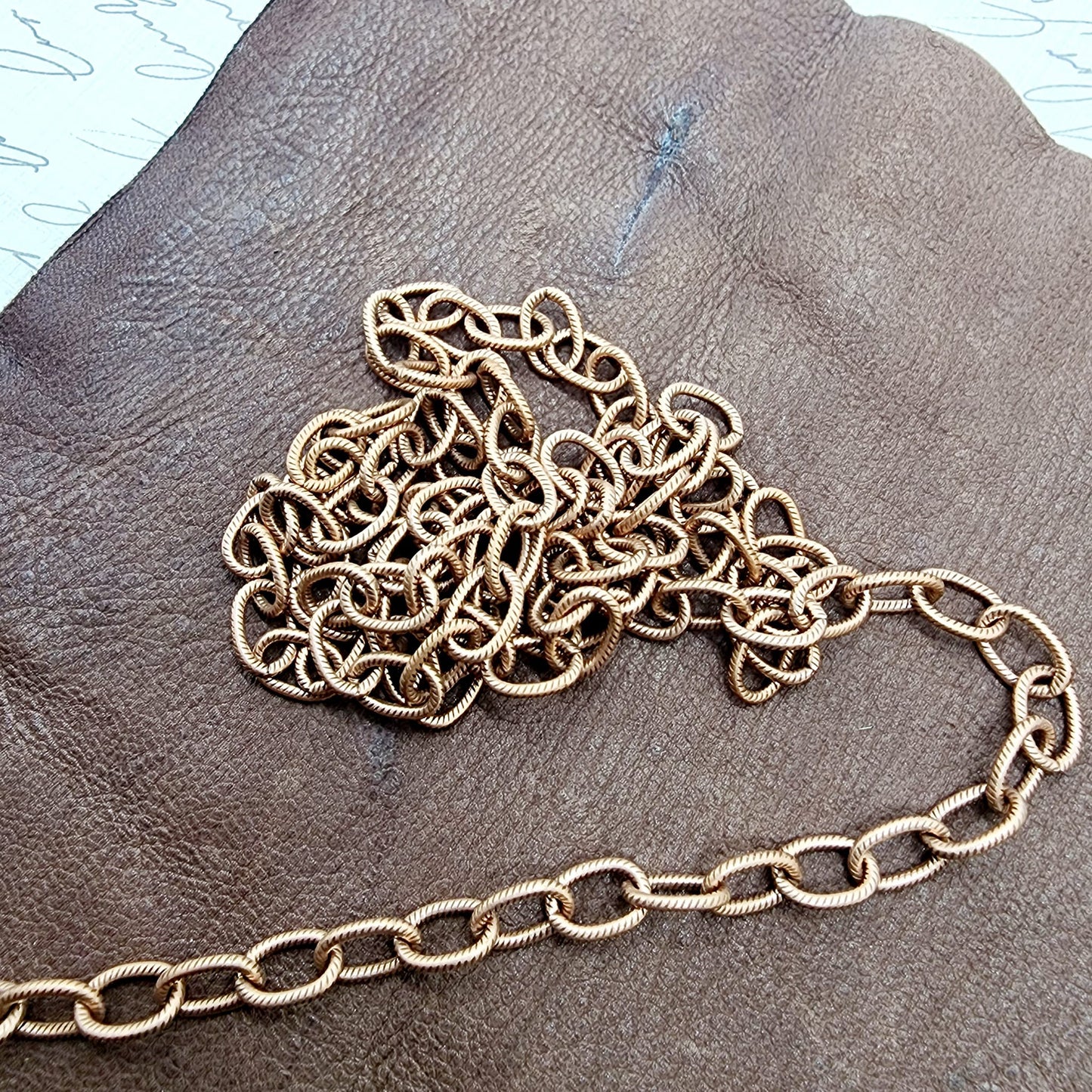 Large Textured Copper Plated Brass Cable Chain