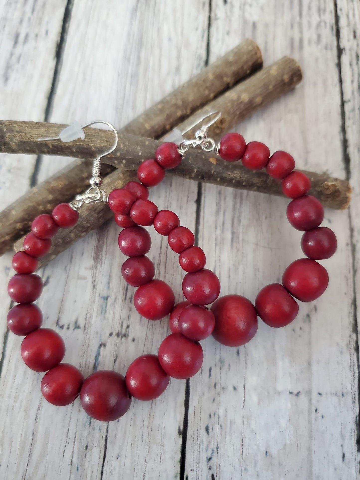 Wood Hoop Earrings