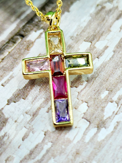 Cross Necklace Set 18K Gold Plated