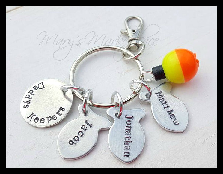 Daddy's Keepers Customizable Fish Key Chain Gift Set