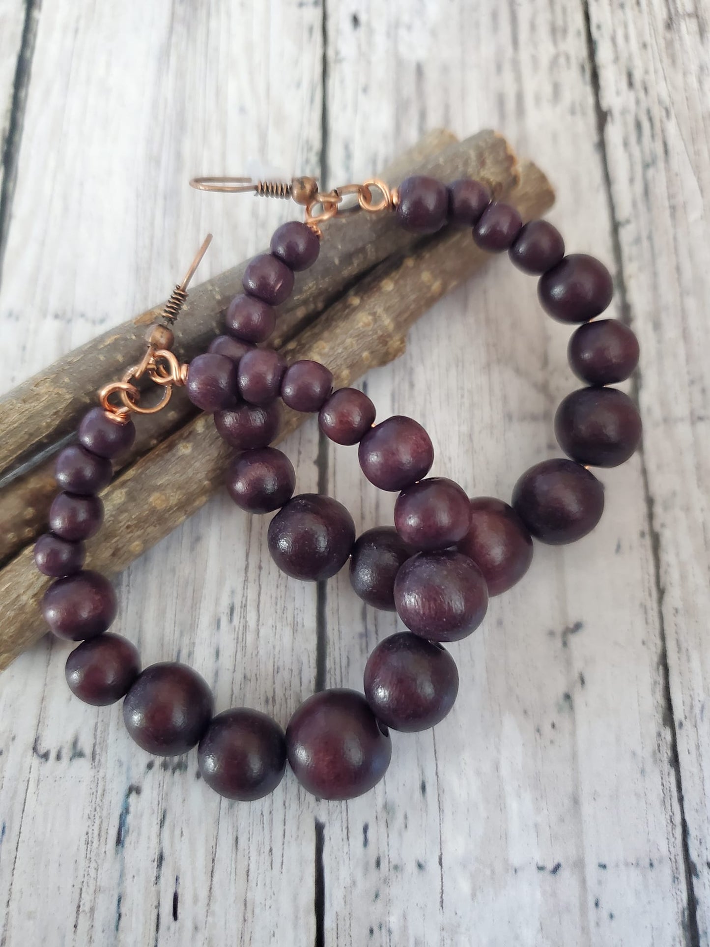 Wood Hoop Earrings