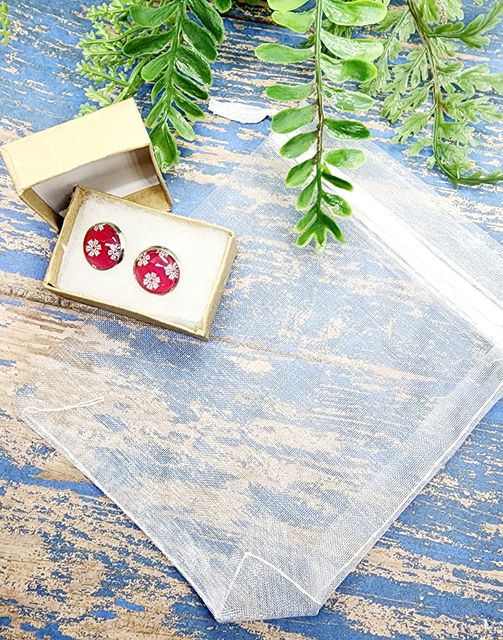 Floral Lever Back Earrings Green Blue Daisy Print