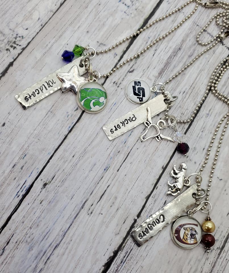 School Spirit Wear Necklaces, Customized, Personalized, School Colors