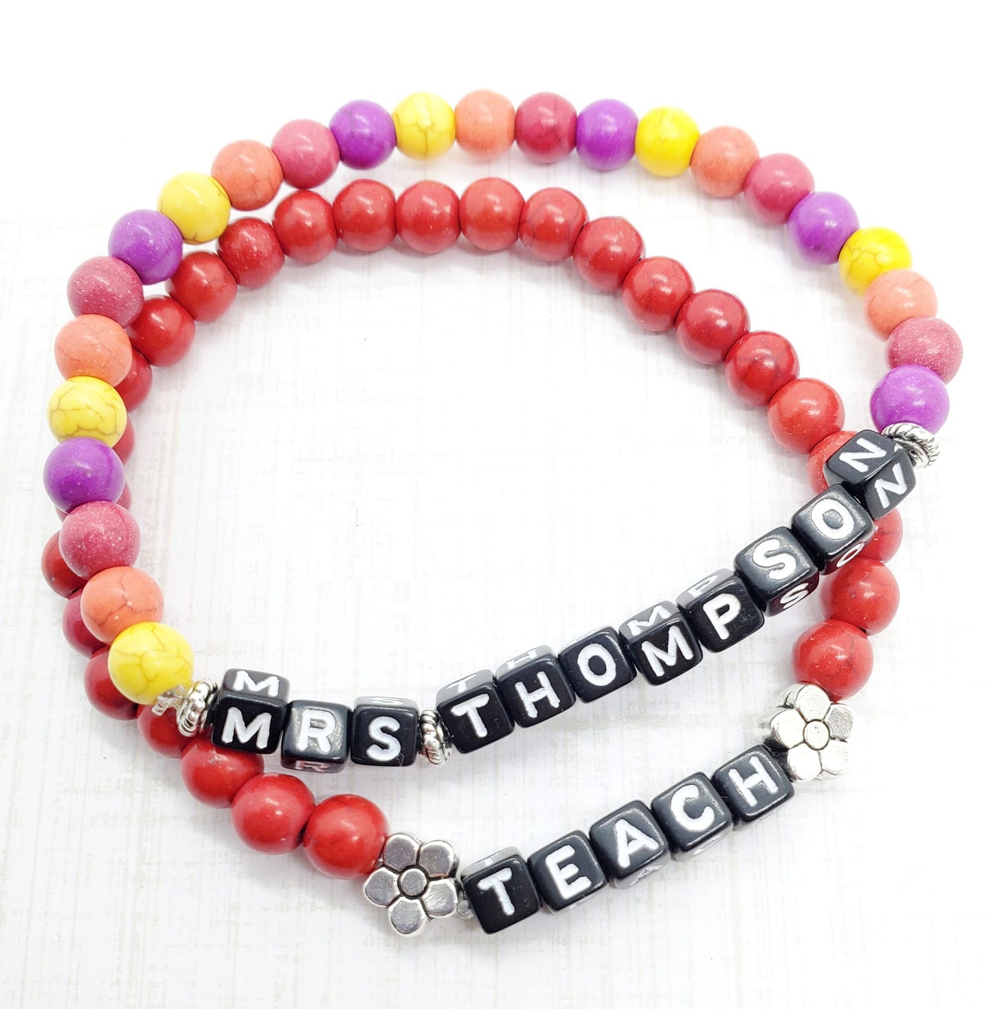 Beaded Inspirational Mantra Bracelet