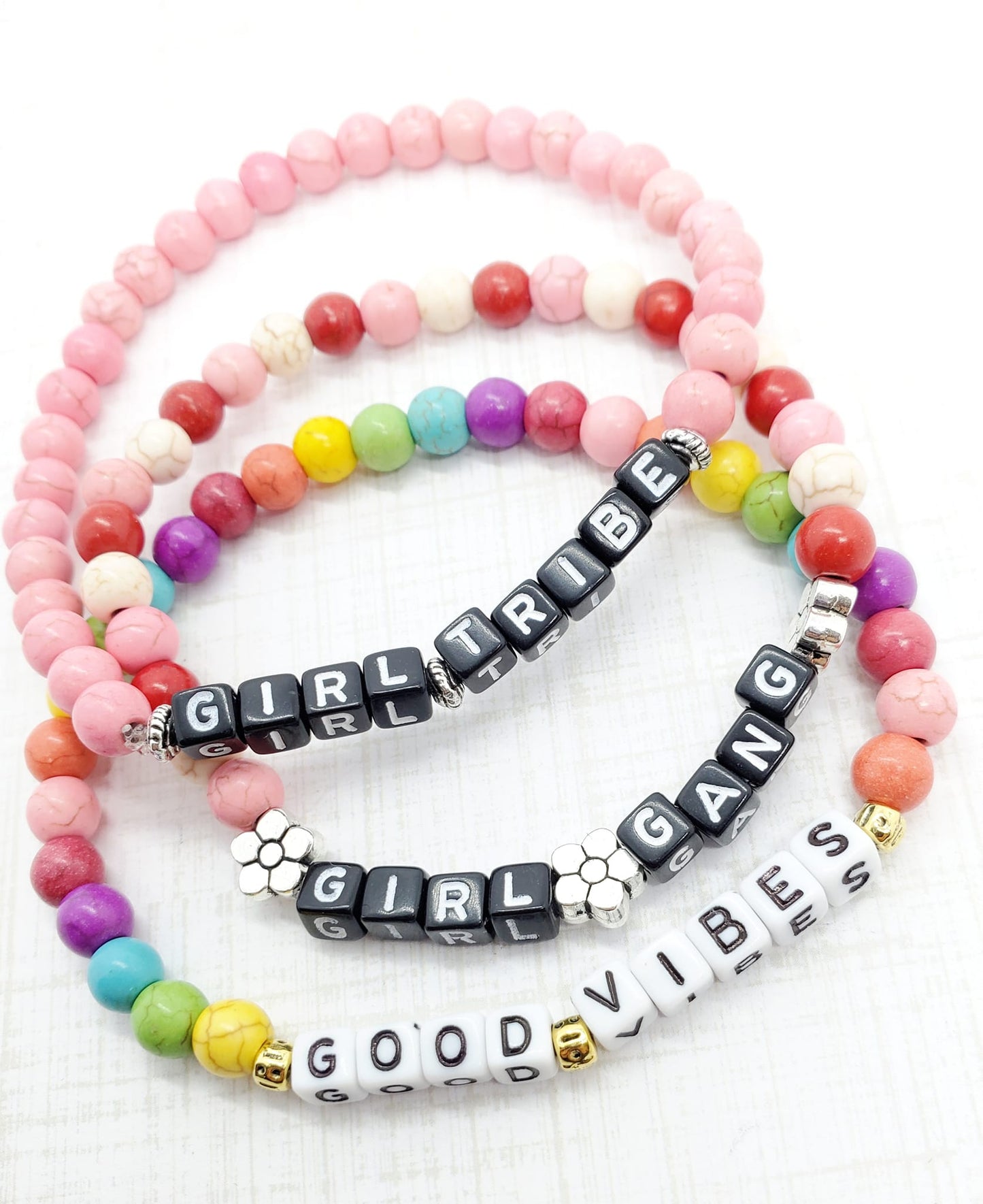 Beaded Inspirational Mantra Bracelet