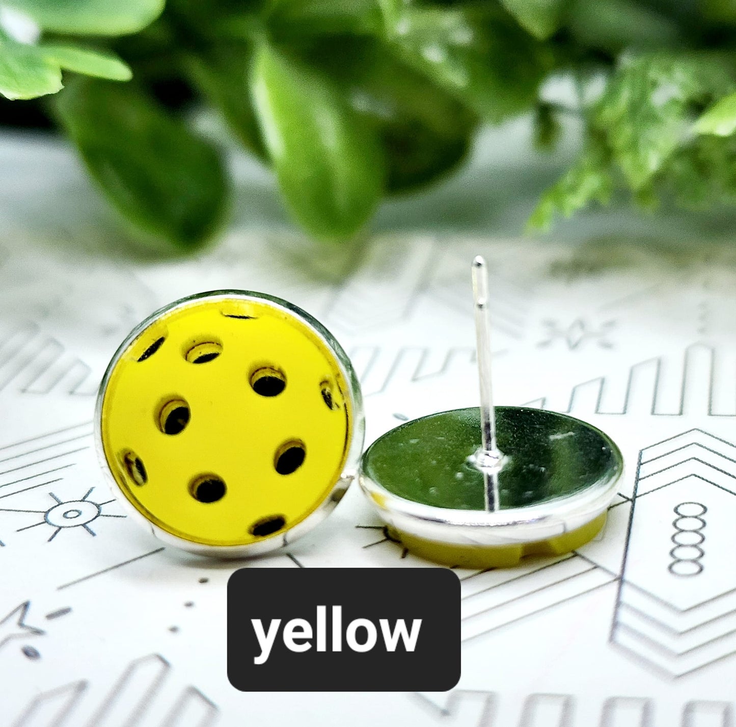 Pickleball Stud Earrings Multi Colors