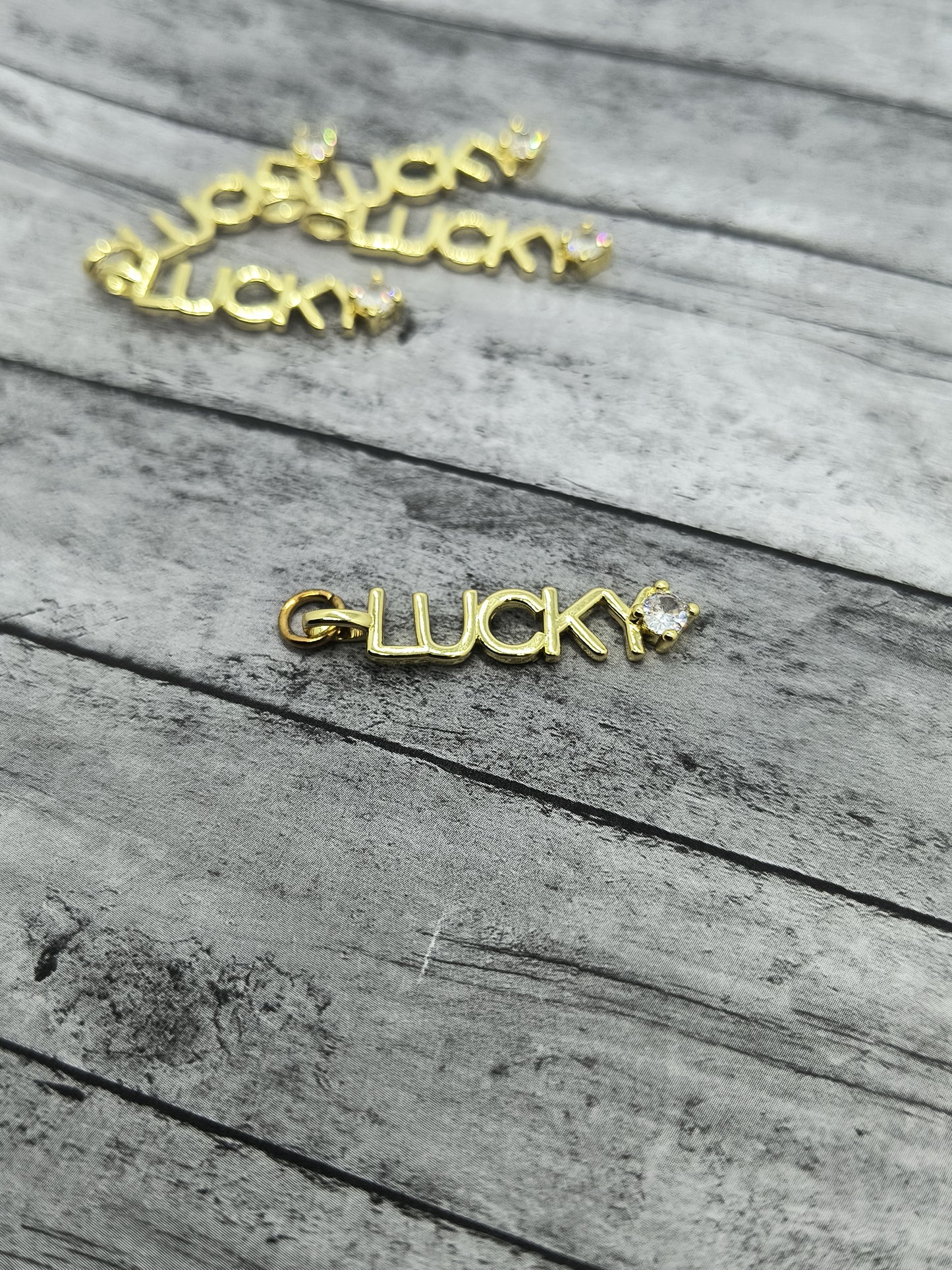 Lucky Word Charms 18K Gold Plated