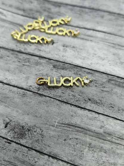 Lucky Word Charms 18K Gold Plated