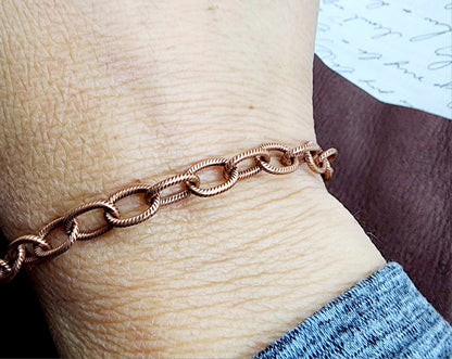 Large Textured Copper Plated Brass Cable Chain