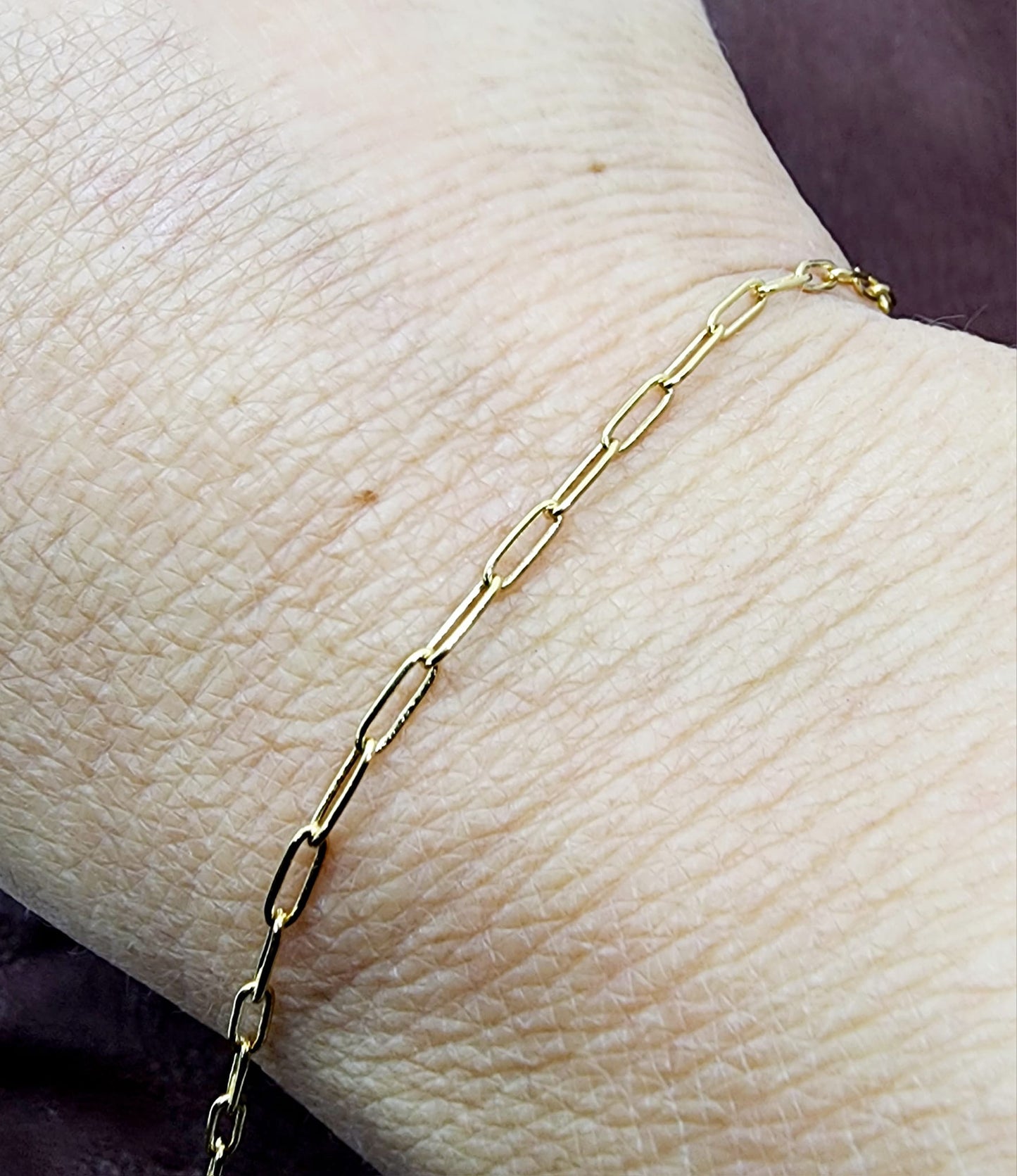 Gold Plated Paper Clip Chain, 5mm links