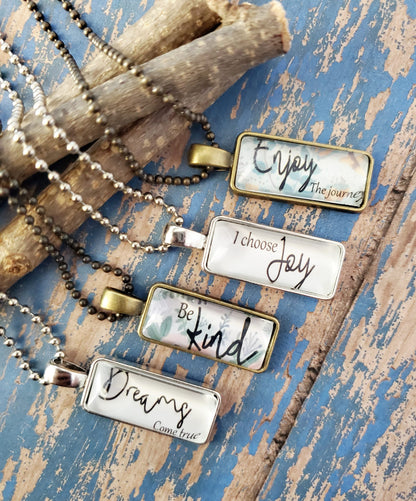 Mini Inspirational Pendant and Chain Set